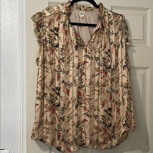 Chic Floral Ruffle Sleeve Blouse